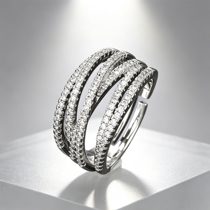 💫 Adjustable Multi-Band Crossover Ring – Fashion Jewelry ✨