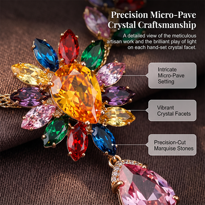 📢📢50% OFF !! ⏰ Women Casual Colorful Floral Necklace Set – Vibrant flowers, lightweight & elegant – Perfect for everyday wear & special occasions ✨