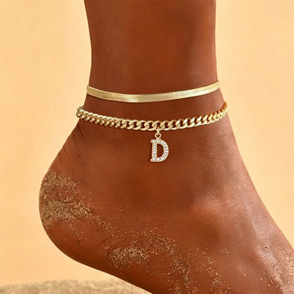 🎉 2026 Sale — Over 27,600 Sold! ✨ Dainty Gold Initial Anklet – Personalized Summer Sparkle 🦶