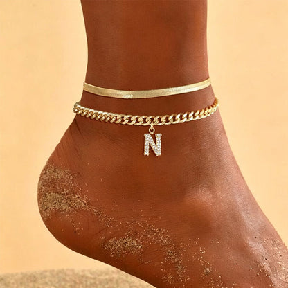🎉 2026 Sale — Over 27,600 Sold! ✨ Dainty Gold Initial Anklet – Personalized Summer Sparkle 🦶