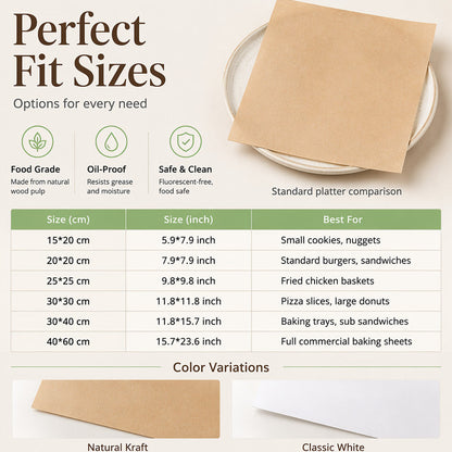 📢📢 50% OFF !! ⏰ Food-Grade Greaseproof Paper Sheets – Non-Stick, Oil-Resistant & Perfect for Baking, Roasting & Frying 🍪✨