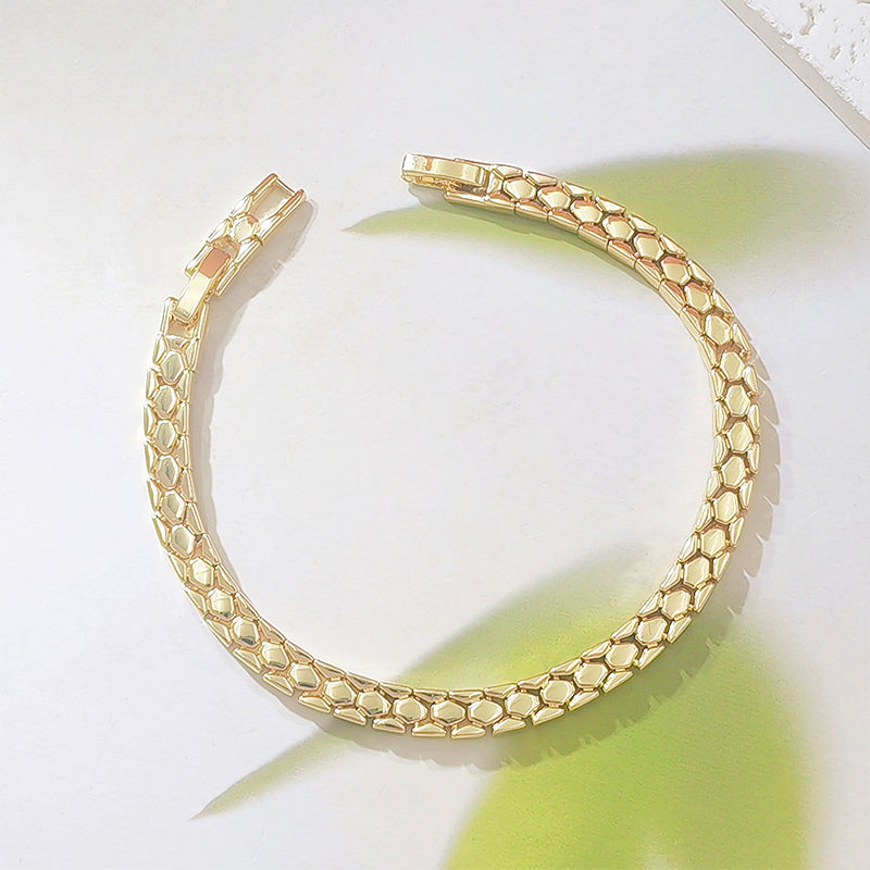 Women's Elegant Gold Color Chain Bracelet