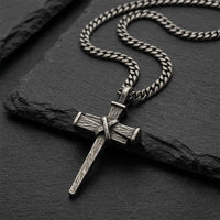 Men's Vintage Nail Cross Pendant Necklace
