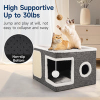 📢📢50% OFF & In Stock⏰ 🏠 Foldable 2-in-1 Cat Cube House – Dual-Level Design, Built-in Scratching Pad & All-Season Comfort – Space-Saving & Portable 🐾