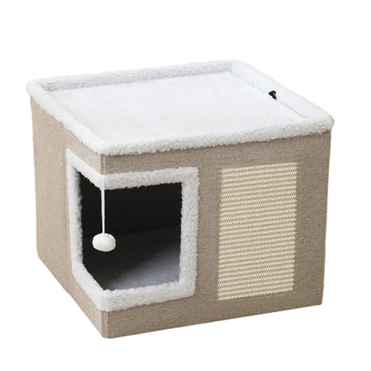 📢📢50% OFF & In Stock⏰ 🏠 Foldable 2-in-1 Cat Cube House – Dual-Level Design, Built-in Scratching Pad & All-Season Comfort – Space-Saving & Portable 🐾