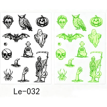 📢Buy 1 Get 1 Free！🔥Luminous Halloween Temporary Tattoos for Kids Cartoon Waterproof Glowing Stickers