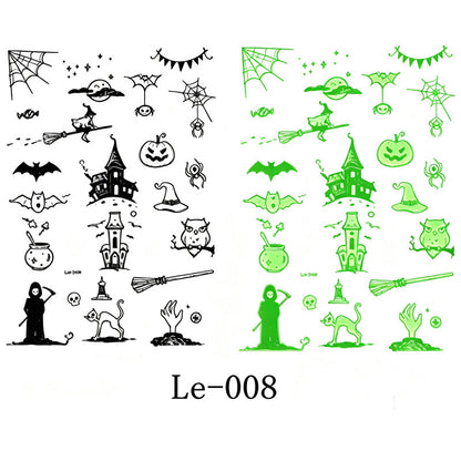 📢Buy 1 Get 1 Free！🔥Luminous Halloween Temporary Tattoos for Kids Cartoon Waterproof Glowing Stickers