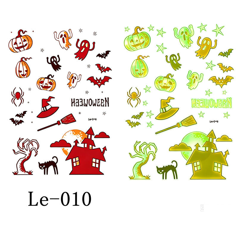 📢Buy 1 Get 1 Free！🔥Luminous Halloween Temporary Tattoos for Kids Cartoon Waterproof Glowing Stickers