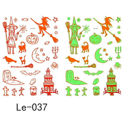📢Buy 1 Get 1 Free！🔥Luminous Halloween Temporary Tattoos for Kids Cartoon Waterproof Glowing Stickers