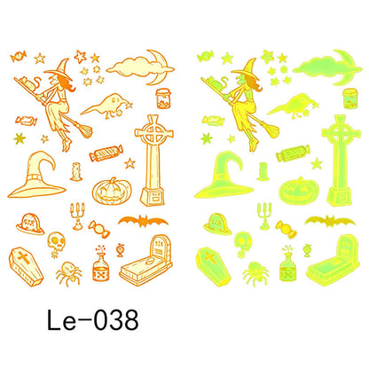 📢Buy 1 Get 1 Free！🔥Luminous Halloween Temporary Tattoos for Kids Cartoon Waterproof Glowing Stickers