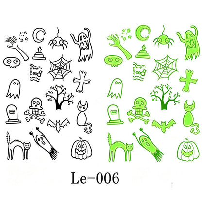 📢Buy 1 Get 1 Free！🔥Luminous Halloween Temporary Tattoos for Kids Cartoon Waterproof Glowing Stickers