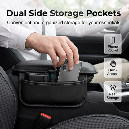 Car Center Console Cover with Side Storage Pockets