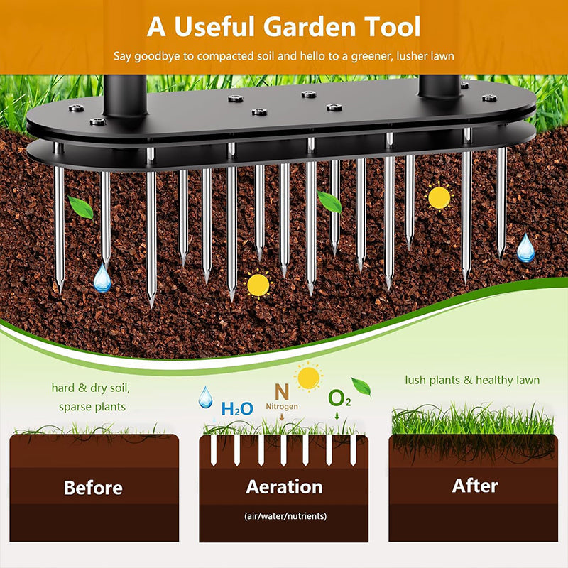 💰UP TO 50% OFF!🌱 Stop stomping your lawn flat — this foot-pedal aerator pulls plugs, not just pokes holes. Healthier roots, greener grass, less effort. UK stock. 🌿
