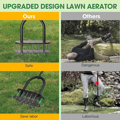 💰UP TO 50% OFF!🌱 Stop stomping your lawn flat — this foot-pedal aerator pulls plugs, not just pokes holes. Healthier roots, greener grass, less effort. UK stock. 🌿