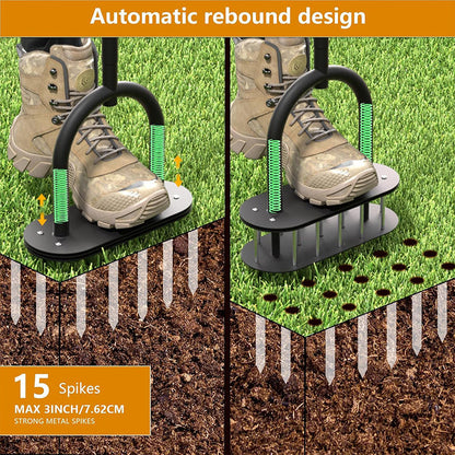 💰UP TO 50% OFF!🌱 Stop stomping your lawn flat — this foot-pedal aerator pulls plugs, not just pokes holes. Healthier roots, greener grass, less effort. UK stock. 🌿