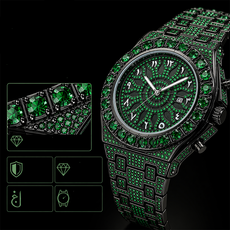 ✨ Men's Luxury Sparkling Quartz Watch – Shine Bright, Stand Out. Waterproof, scratch-resistant, and built to turn heads. 😎⌚