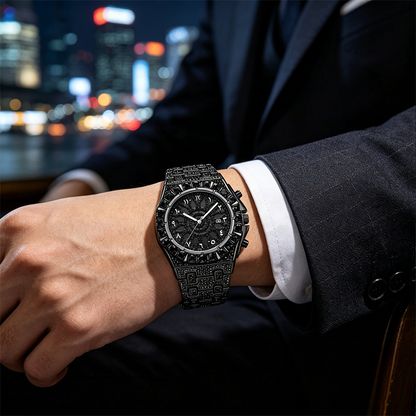 ✨ Men's Luxury Sparkling Quartz Watch – Shine Bright, Stand Out. Waterproof, scratch-resistant, and built to turn heads. 😎⌚
