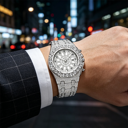 ✨ Men's Luxury Sparkling Quartz Watch – Shine Bright, Stand Out. Waterproof, scratch-resistant, and built to turn heads. 😎⌚