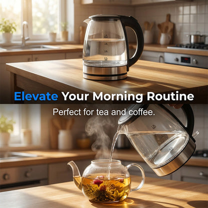 📢📢50% OFF !! ⏰Glass Electric Kettle with LED Light