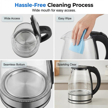 📢📢50% OFF !! ⏰Glass Electric Kettle with LED Light