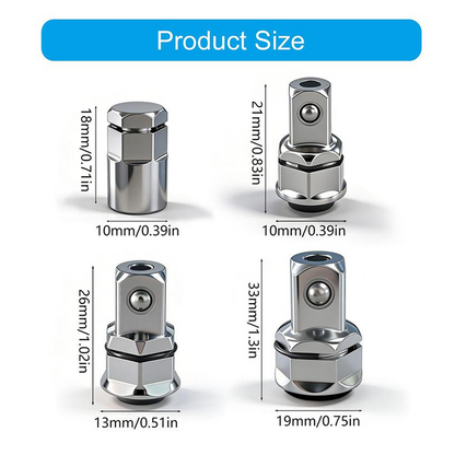 🔧 2026 Sale — Over 23,700 Sold! 🔩 CR-V Steel Ratchet Wrench Adapter Socket Converter Set