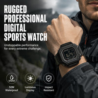 Men's Waterproof Digital Watch with LED Luminous Display