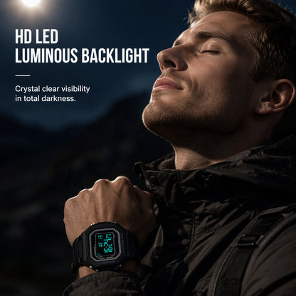 Men's Waterproof Digital Watch with LED Luminous Display