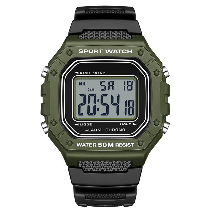 Men's Waterproof Digital Watch with LED Luminous Display