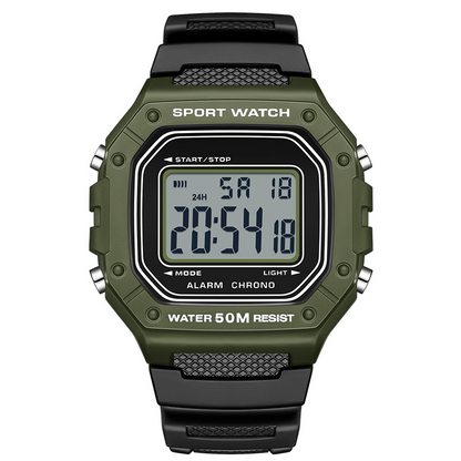 Men's Waterproof Digital Watch with LED Luminous Display