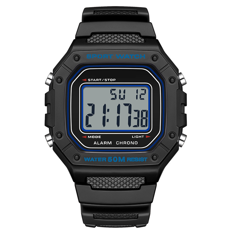 Men's Waterproof Digital Watch with LED Luminous Display