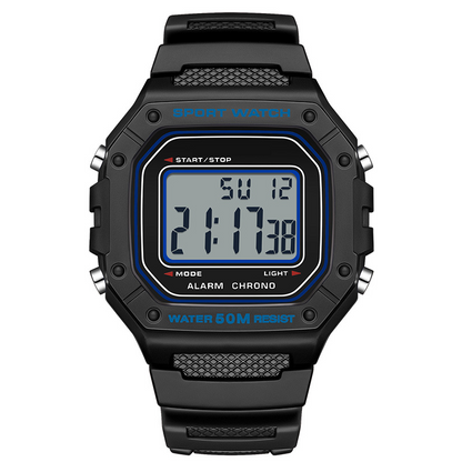 Men's Waterproof Digital Watch with LED Luminous Display