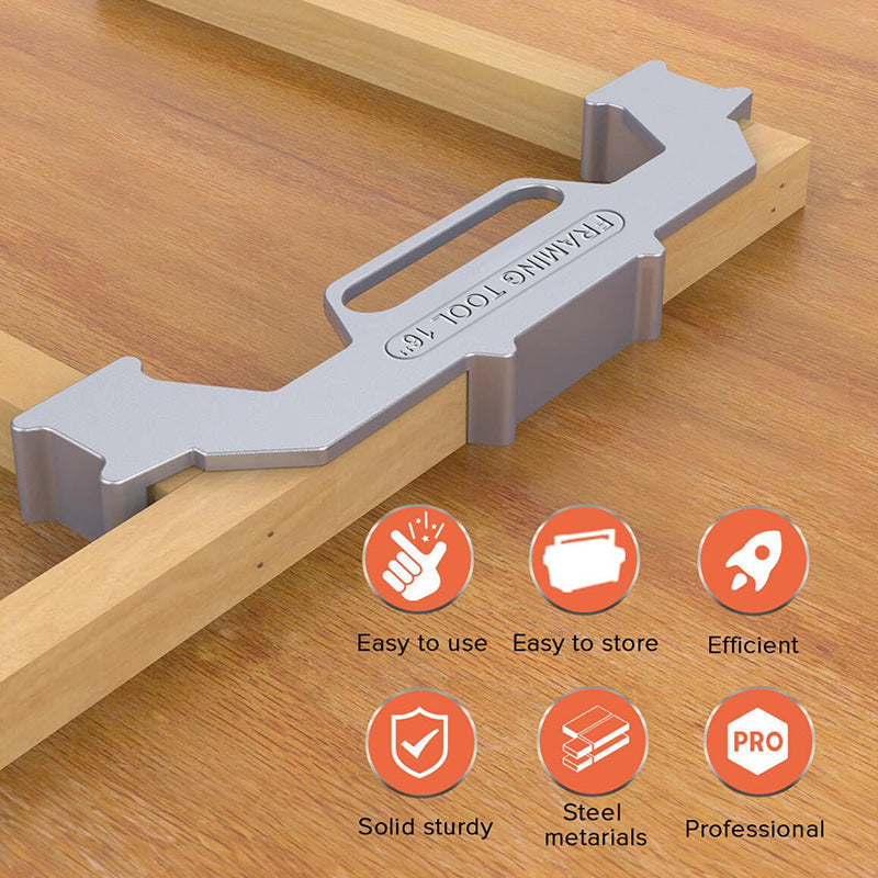 ⏳Time-Limited Special⏰ Framing stud layout? Nail it every time — no more measuring twice and still getting it wrong. This aluminum alloy tool locks in 16-inch centers, keeps everything square, and speeds up the whole job. 🔧