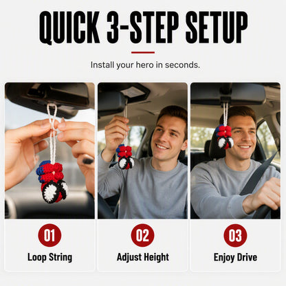 🔥Hot Sale⏰Crochet Spider Car Hanger Ornament🕷️🕸️