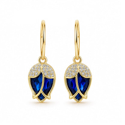Elegant Rosebud C-Shaped Hoop Earrings