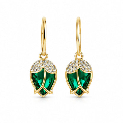 Elegant Rosebud C-Shaped Hoop Earrings