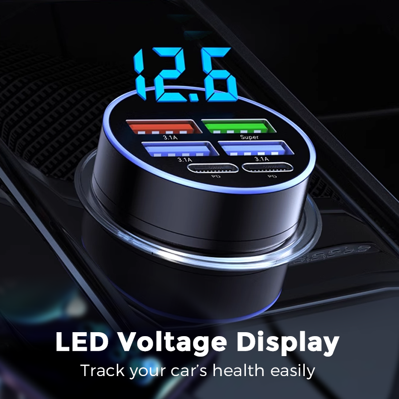 📢Buy 1 Get 1 Free⏰6-In-1 Car Fast Phone Charger with Voltage Display