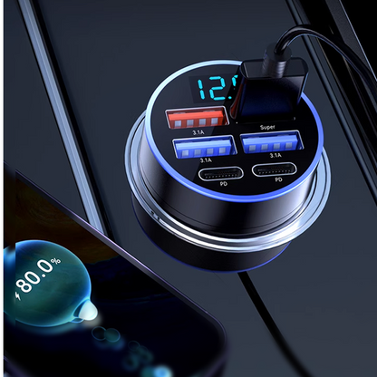📢Buy 1 Get 1 Free⏰6-In-1 Car Fast Phone Charger with Voltage Display
