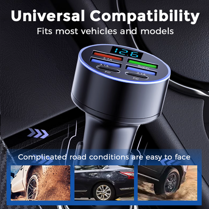 📢Buy 1 Get 1 Free⏰6-In-1 Car Fast Phone Charger with Voltage Display