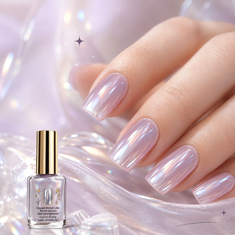 📢50% Off Now！💅Lilac Glossy Mirror Nail Strengthener