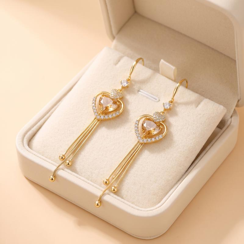 🎉 2026 Sale — Over 29,500 Sold!💖 Statement Heart Tassel Earrings