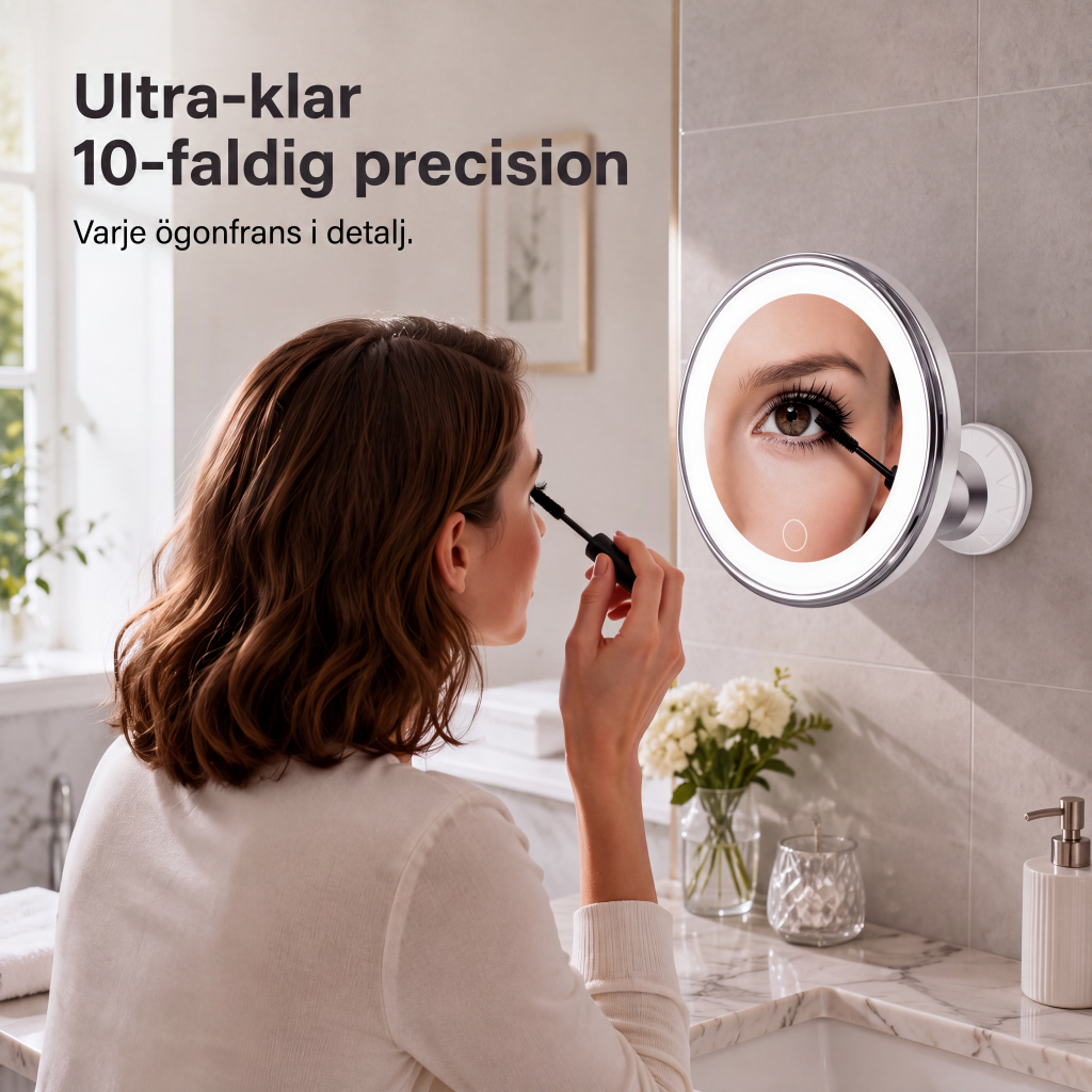 ⏳🔥LIMITED-TIME 50% OFF! ⏰💄10x Magnifying Makeup Mirror with LED Light and Suction Cup – Perfect for Flawless Makeup and Skincare 🔍✨
