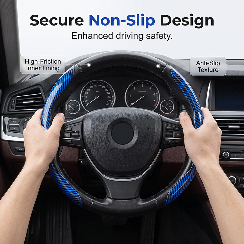 Segmented Carbon Fiber Steering Wheel Cover