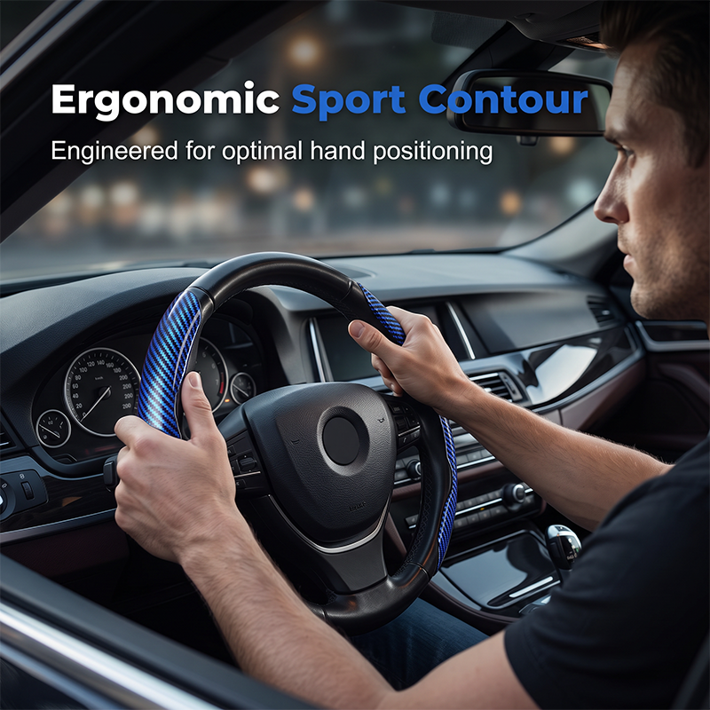 Segmented Carbon Fiber Steering Wheel Cover