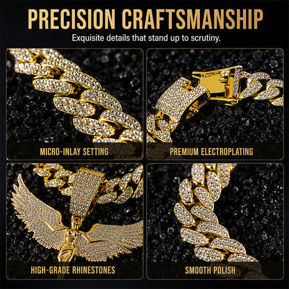 📢📢50% OFF !! ⏰Men's Sprakling Rhinestone Pendant Necklace