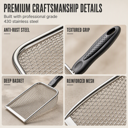 ⏳🔥LIMITED-TIME 50% OFF! ⏰Fine Mesh Metal Cat Litter Scoop – Professional Stainless Steel, Rapid Sifting & Ergonomic Non-Slip Handle ✨