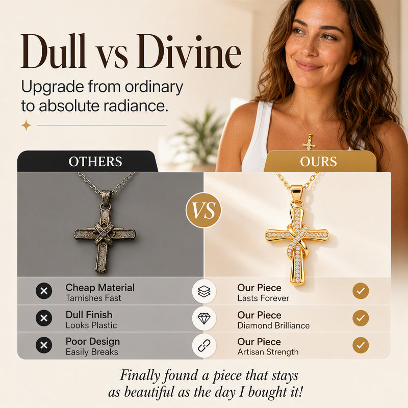 ⏳Limited-time 50% off⏰Women's Sparkling Twisted Knot Cross Pendant Necklace✝️📿