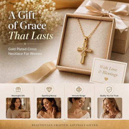 ⏳Limited-time 50% off⏰Women's Sparkling Twisted Knot Cross Pendant Necklace✝️📿