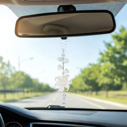 📢📢50% OFF !!⏰ Elegant Crystal Floral Car Charm