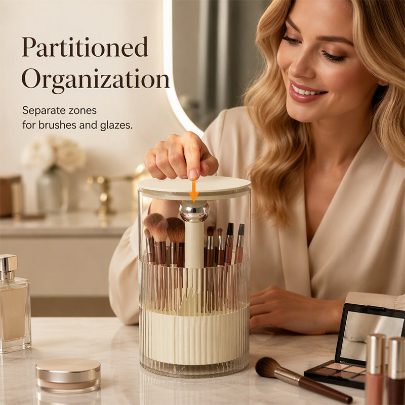 Elegant Dustproof Makeup Brush Organize
