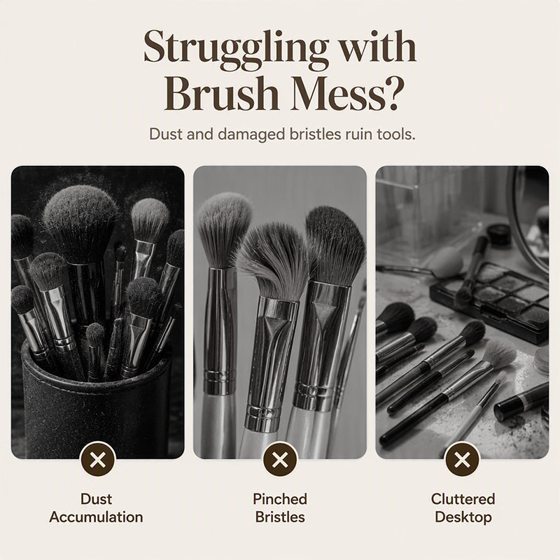 Elegant Dustproof Makeup Brush Organize